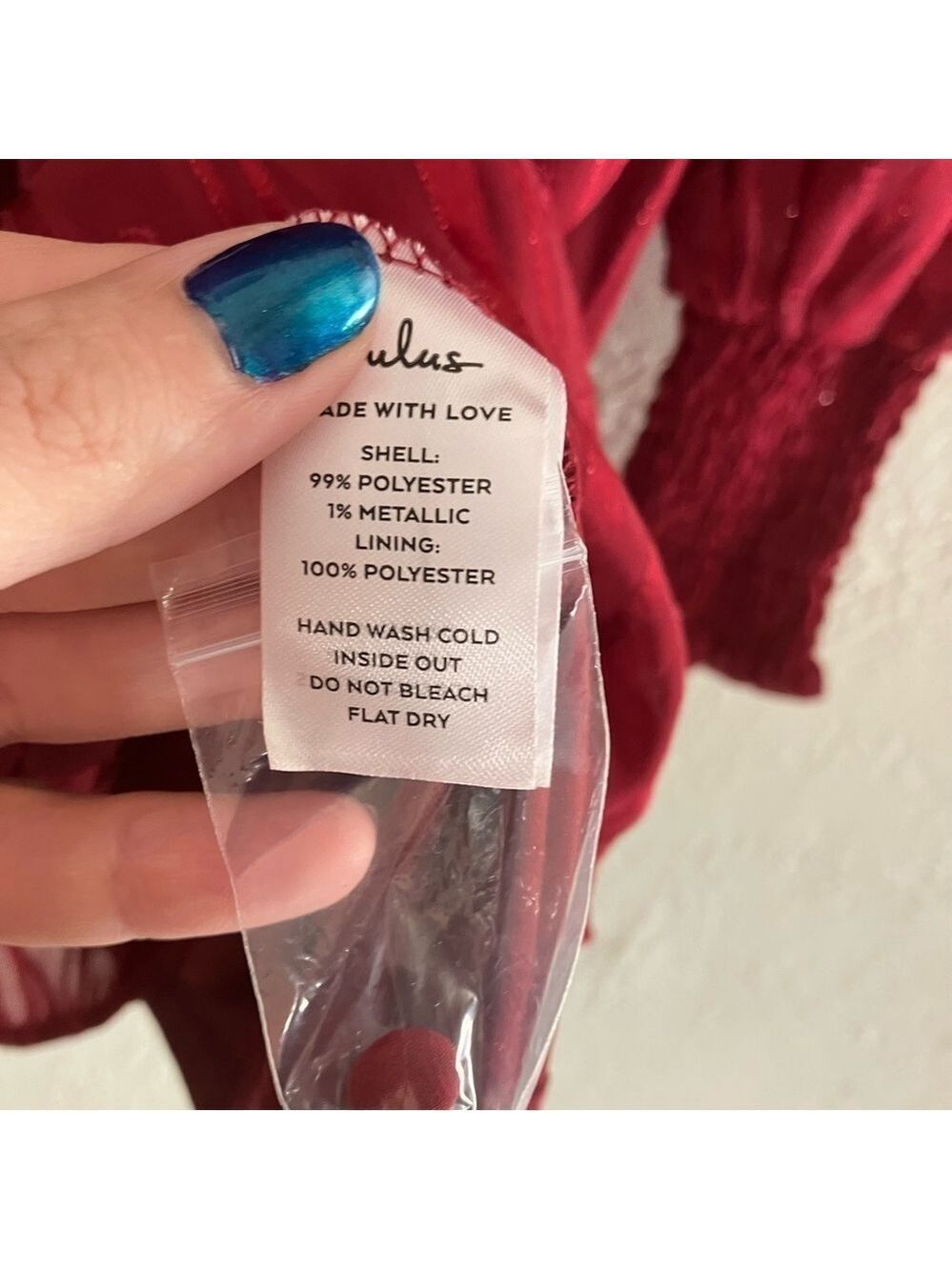 Lulu’s Cheerful Charmer Wine Red Lurex Long Sleeve Mini Dress - Picture 13 of 13